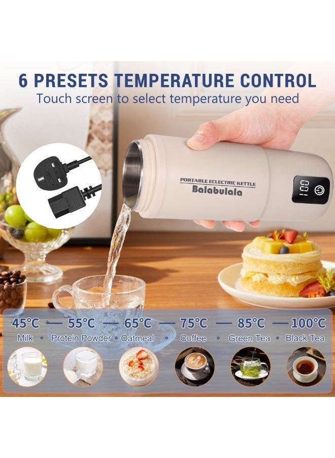balabulala Travel Electric Kettle,500mlPortable Water Boiler with 6 Variable Presets, Personal Small Electric Kettle with Keep Warm Temperature Controls & Boil Dry Protection. - Image 3